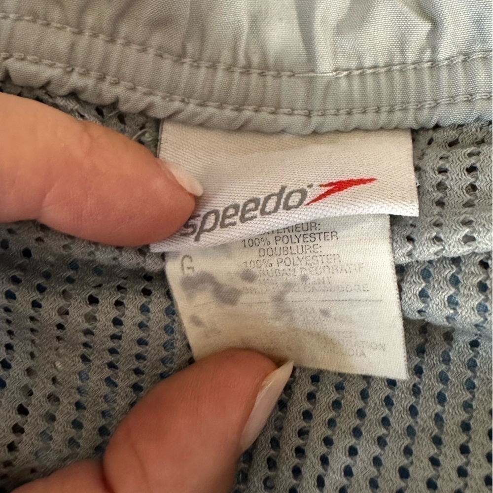 Men’s Speedo Swim trunks size large blue black floral Hawaiian print pockets﻿﻿﻿﻿ - Picture 5 of 5